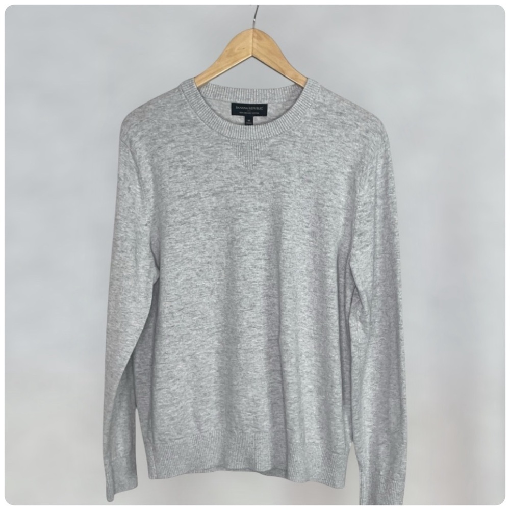 Banana Republic Factory Men's Gray Crew Neck Sweater M - Picture 2 of 8